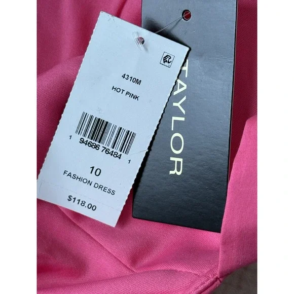 NWT Taylor Sleeveless Sweetheart Neckline A Line Midi Dress Women's 10 Pink - Picture 5 of 8